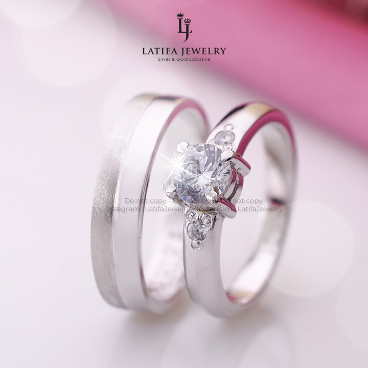 Toko Cincin Nikah Kawin Tunangan Couple Solo Bahan Emas Putih Palladium Perak Platinum Custom 13