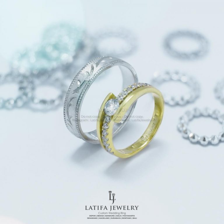 Cincin nikah tunangan kawin couple custom Solo bahan emas perak berlian palladium platinum seserahan lamaran Solo