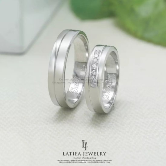 Cincin Nikah Kawin Tunangan Solo Model Couple Custom Bahan Emas Palladium Perak Platinum 5